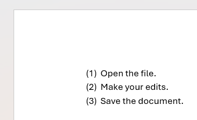 Number format custom example on page in Word